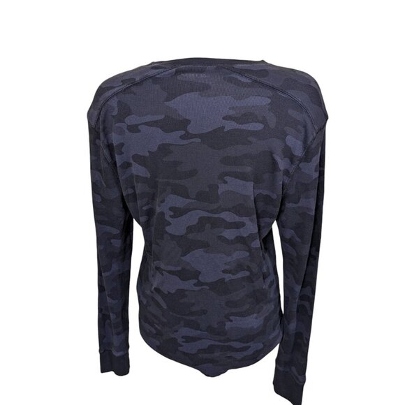 Joe Fresh Thermal Camo Print Top Womens Size Large Gray Long Sleeve Waffle Knit - Picture 5 of 7